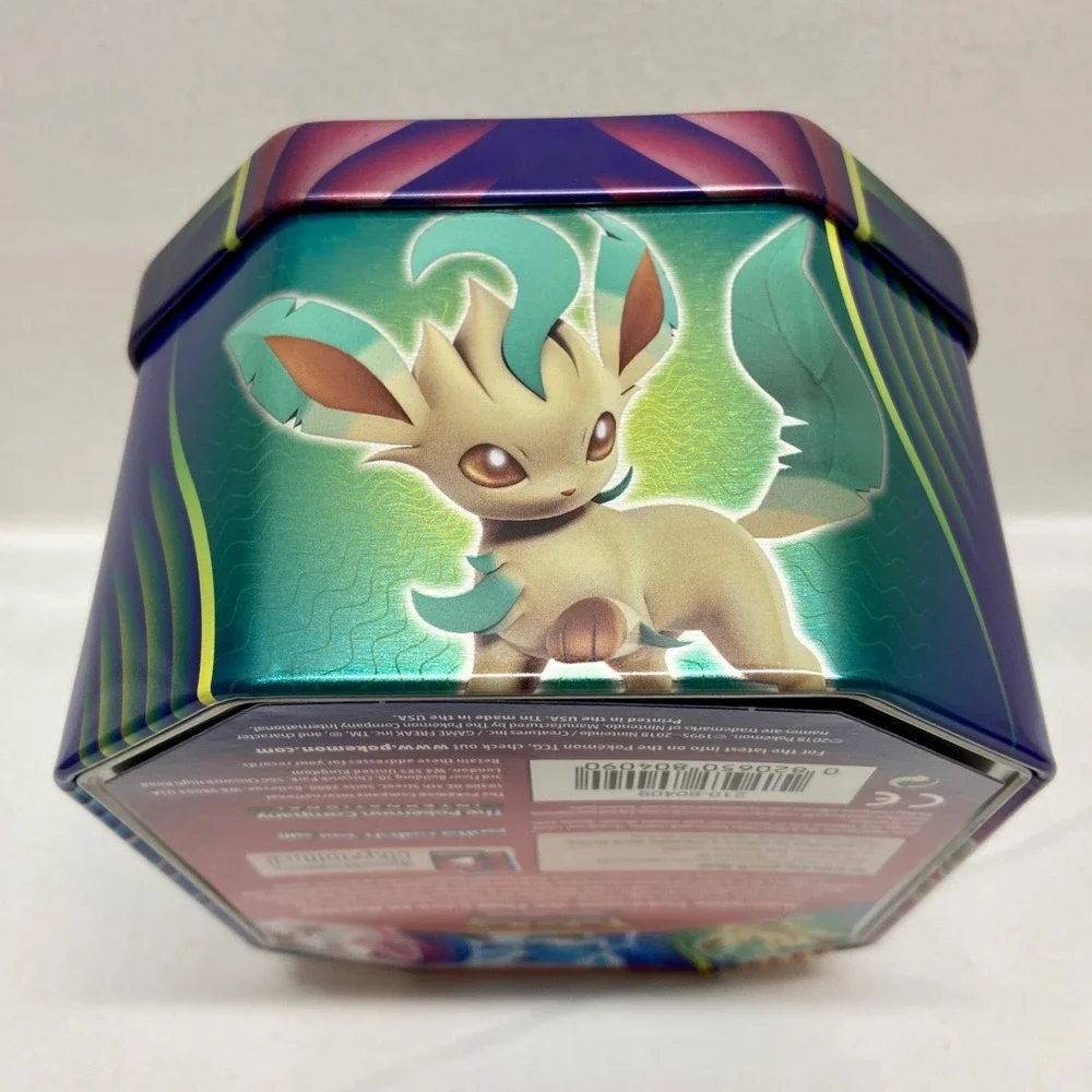 Pokémon TCG Tin 2018 Leafeon Glaceon Enpty Collector Card Case Only No Cards EUC